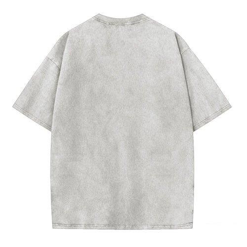 Vintage Space Cat Graphic Washed T-Shirt