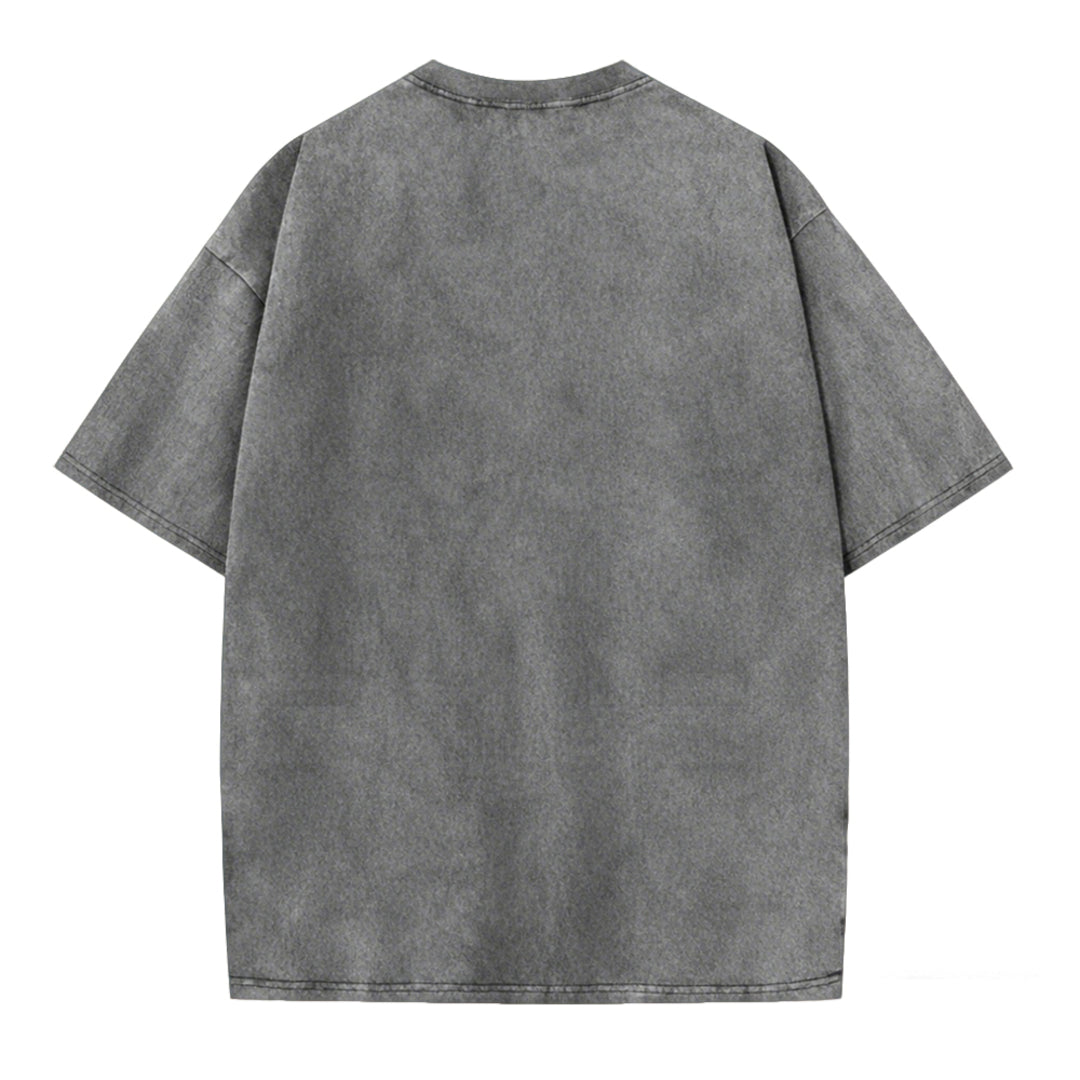 Vintage Space Cat Graphic Washed T-Shirt